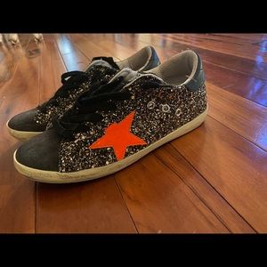 Golden Goose black glitter Super Star—size 37